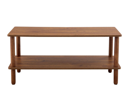 Modern 2 Tier Coffee Table With Open Storage Shelf For Living Room