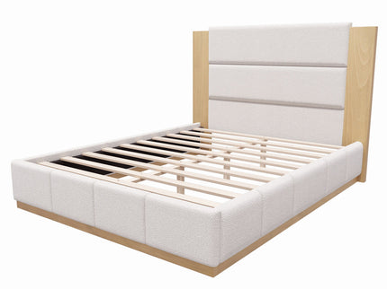 Modern Upholstered Platform Bed With Extended Headboard