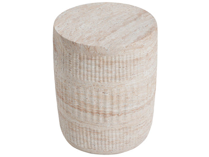 Stylish Outdoor / Indoor Lightweight Concrete Side Table With Travertine - Beige
