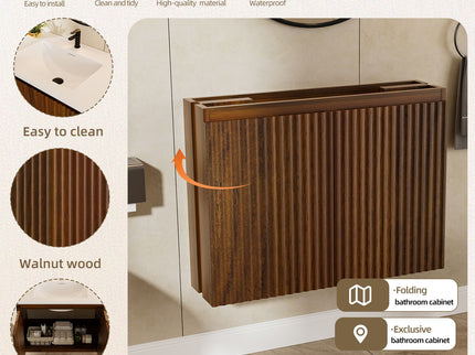 Folding Wall Cabinet With Creamic Sink