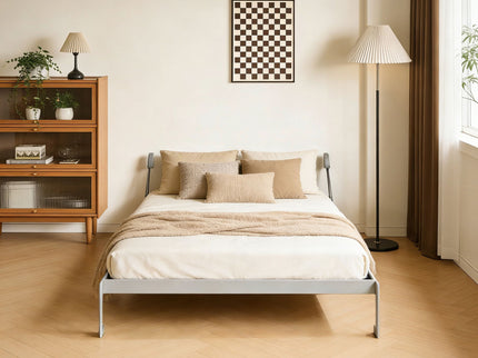 Queen Size Vertical Murphy Wall Cabinet Folding Bed With Automatic Legs - Gray