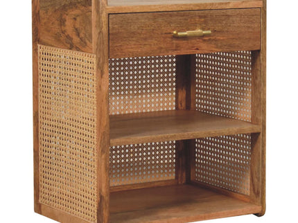 Larissa - T Bar Open Bedside Table - Oak