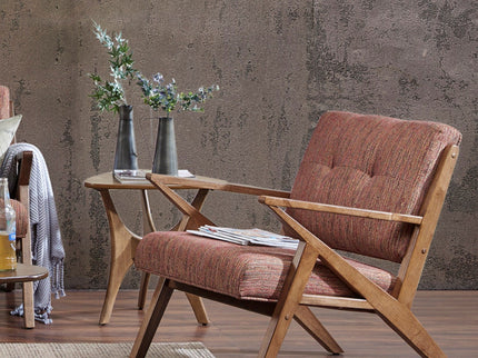 Lounge Chair With Tufted Upholstery And Solid Frame