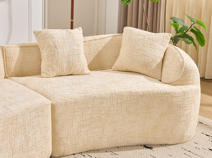 Curved Compressed Sofa, Nordic-Style Design For Living Room