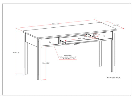 Avalon - Large Desk - Tobacco Brown
