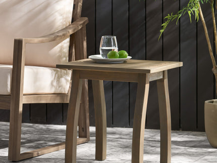 Kinesis - Outdoor Side Table With Slatted Top And Wood Frame
