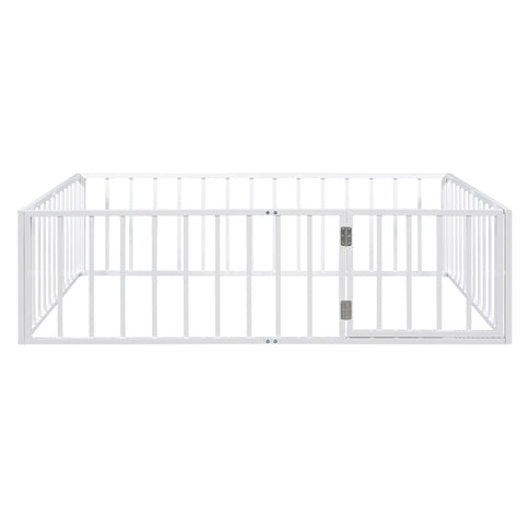 Metal Floor Bed Frame With Fence And Door