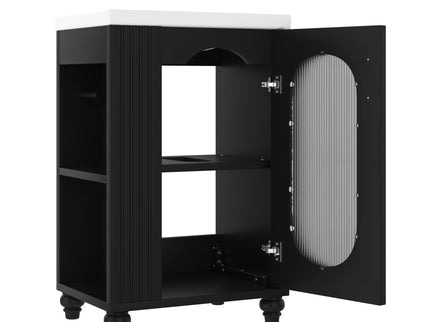 Modern Bathroom Vanity With Sink, Adjustable 2 Tier Shelf