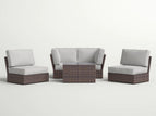 Gray / 4 Pc. 2 Seater Sofa, 2 Chairs, Table