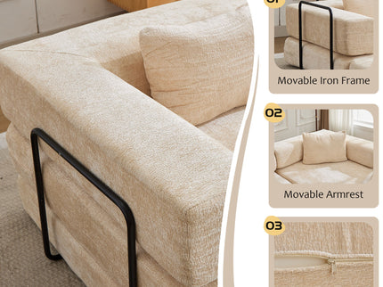 Convertible Floor Sofa Bed, Boneless Modular Sectional Sofa For Living Room