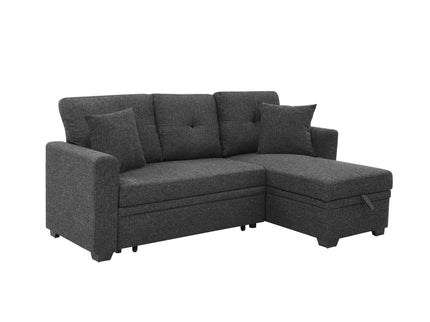 Upholstered Sectional With Pull Out Bed And Chaise Storage