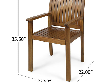 Amethyst - Outdoor Dining Chair With Slat Design (Set of 2) - Natural