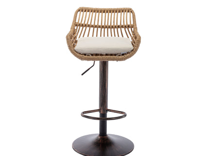 Modern Swivel Bar Stools Adjustable Counter Chairs With Footrest (Set of 2)