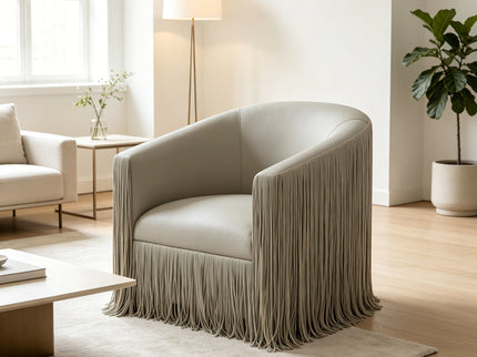 Isle - Swivel Chair With Fringe Accent
