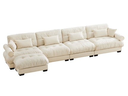 Super Comfort Oversized Modular Sectional Sofa With Movable Ottoman