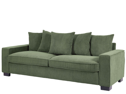 Luxe Sofa With 5 Matching Toss Pillows, Sleek Design, Spacious And Comfortable 3 Seater Couch