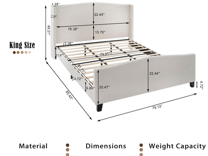 Platform Bed Frame With Tall Headboard And High Footboard