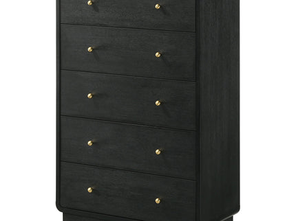Burton - 5 Drawer Chest Of Drawers - Black
