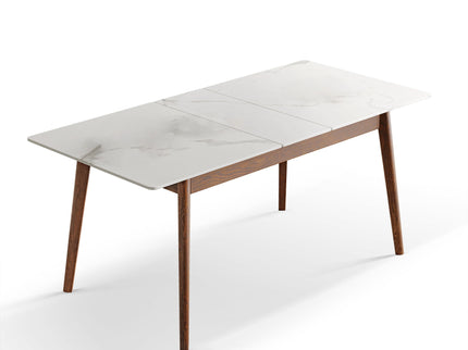 Round Corner Diagonal Leg Telescopic Table For 6 - 8 People To Meet Dining Table