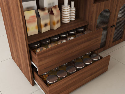Kitchen Island With Extendable & Rotating Table