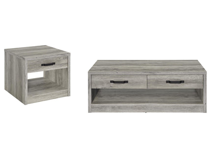 Nuberg - 2 Piece And End Table Set With Storage Drawers - Gray