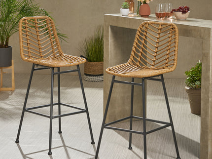 Sawtelle - Outdoor Wicker Barstools (Set of 2)
