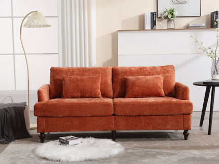 Mid Century Modern Fabric Loveseat Sofa, 2 Seat Upholstered Couch
