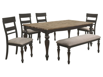 Windsor - 6 Piece Rectangular Dining Set - Brown