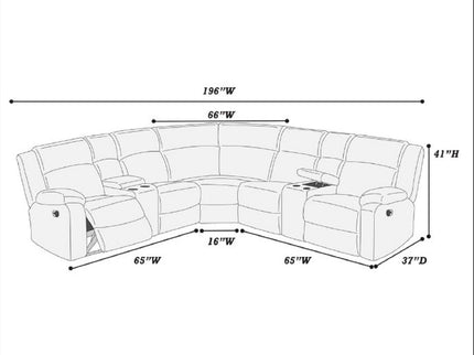 Power Motion Sectional LAF / RAF Loveseat With Console Cup Holders
