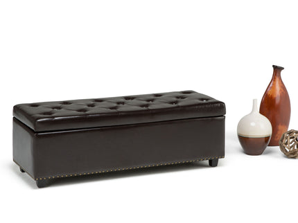 Hamilton - Storage Ottoman - Coffee Brown