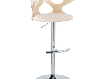 Gardenia - Contemporary Adjustable Barstool & Swivel, Rounded T Footrest (Set of 2)