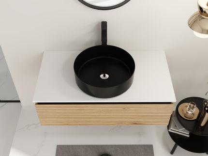 Wall Mounted Bathroom Vanity With Art Sink & 1 Soft Close Drawer