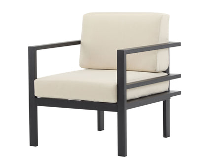 Modern Outdoor Lounge Chair With Aluminum Frame And Weather Resistant Cushions