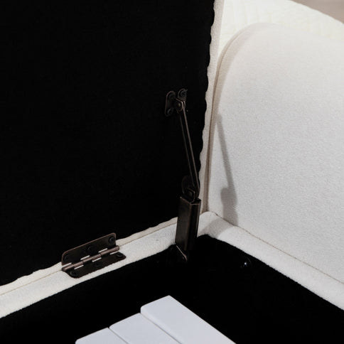 Wide Modern Upholstered Storage Bench With Rolled Armrest