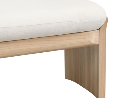 Footstool With Soft Cushion For Living Room - Beige / Natural