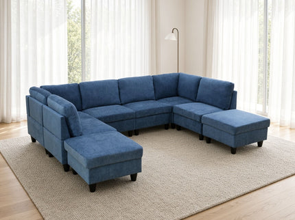 8 Piece Modular U - Shape Sectional Sofa