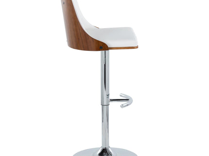 Gianna - Mid Century Modern Adjustable Barstool With Swivel With Rounded T Footrest (Set of 2)