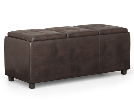 Avalon - Storage Ottoman - Distressed Brown