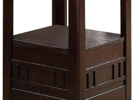 Round Counter Height Dining Table Only With Shelves - Brown Mix