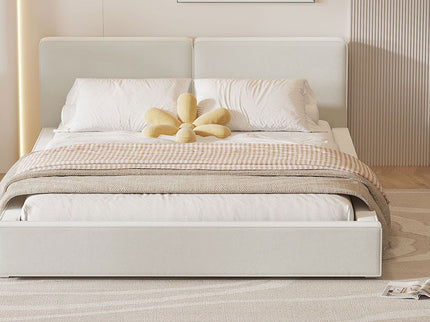 Upholstered Platform Bed, Grounded Bed With Solid Frame