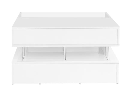 Lift Top Coffee Table With 2 Drawers, Hidden Space And LED Lights For Living Room
