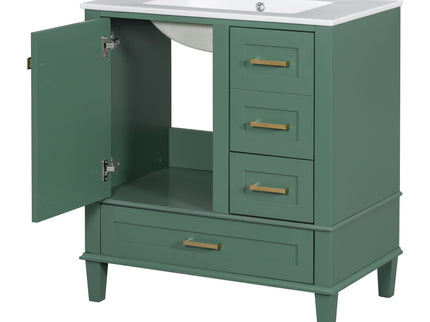 Bathroom Vanity, Modern Bathroom Cabinet With Sink Combo Set, Bathroom Storage Cabinet With A Soft Closing Door And 3 Drawers, Solid Wood Frame