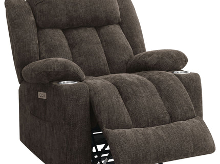 Beca - Upholstered Power Lift Recliner With Cupholders And USB Charging