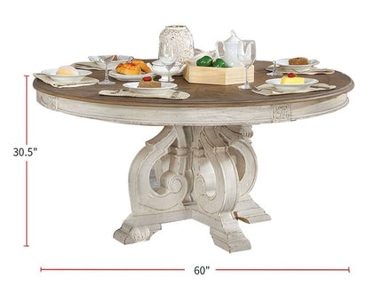 Elegant Dining Set Round Table And Side Chairs