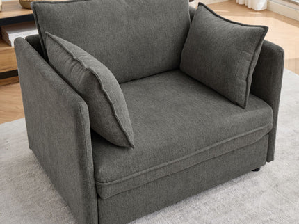 Oversized Deep Seat Accent Chair With Matching Storage Ottoman & Throw Pillows