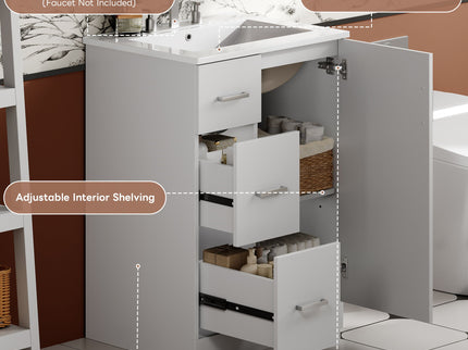 Bathroom Vanity With Under Mount Sink, 2 Drawers And Soft Closing Door