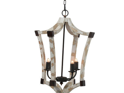 4 Light Chandelier, Hanging Light Fixture With Adjustable Chain For Kitchen, Bulb Not Included - Cream