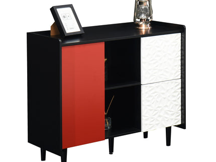 Modern Sideboard Buffet Cabinet With Doors And Unique Panel Styling