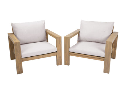 Stylish Outdoor Chair Set With Cushions For Garden (Set of 2)