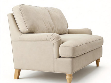 Loveseat Sofa, Upholstered Small Couch For Living Room - Cream Beige